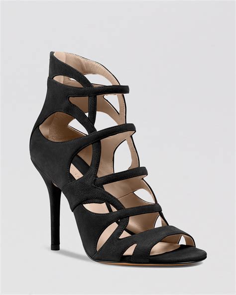 michael kors black sandra caged heel|Michael Kors black sandals women.